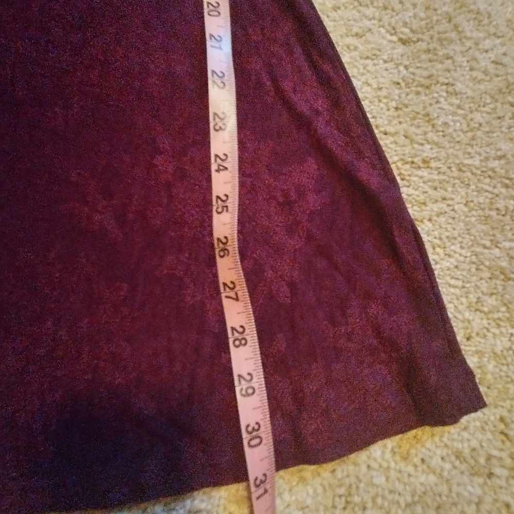 Vintage Marian & Maral Shimmery Floral Burgundy Dress - Picture 9 of 9
